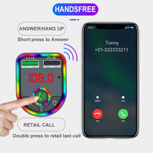 Load image into gallery viewer, Transmissor Bluetooth 3 em 1 5.0 FM para  Carros, Receptor áudio mãos-livres sem fios, Carregador Rápido  Duplo 3.1A com entrada USB.
